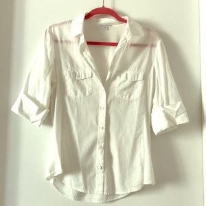 James Perse White Cotton Button Down